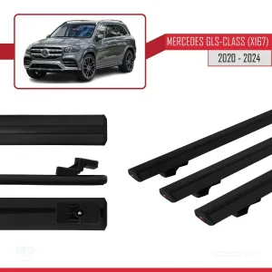 Mercedes GLS-Class (X167) 2020 ve Sonrası ile uyumlu Basic Model Ara Atkı Tavan Barı SİYAH 3 ADET thumb 5