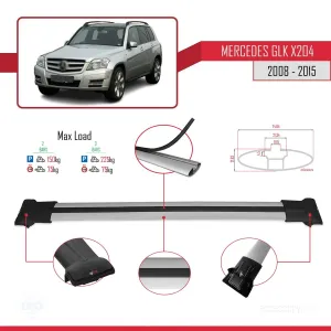 Mercedes GLK Class (X204) 2008-2015 Arası ile uyumlu FLY Model Ara Atkı Tavan Barı GRİ thumb 4