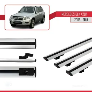 Mercedes GLK Class (X204) 2008-2015 Arası ile uyumlu Basic Model Ara Atkı Tavan Barı GRİ 3 ADET thumb 3