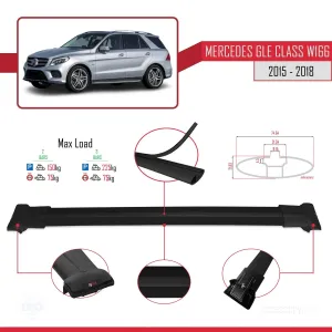 Mercedes GLE Class (W166) 2015-2018 Arası ile uyumlu FLY Model Ara Atkı Tavan Barı SİYAH thumb 4