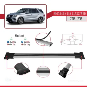 Mercedes GLE Class (W166) 2015-2018 Arası ile Uyumlu FLY Model Ara Atkı Tavan Barı GRİ 3 ADET BAR thumb 4