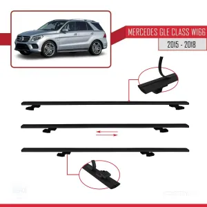 Mercedes GLE Class (W166) 2015-2018 Arası ile uyumlu Basic Model Ara Atkı Tavan Barı SİYAH 3 ADET thumb 5