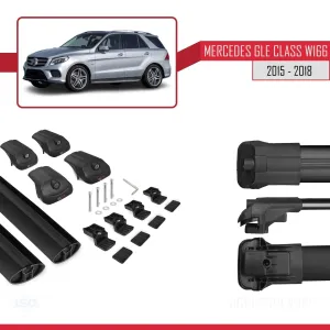 Mercedes GLE (W166) 2015-2018 Arası ile uyumlu ACE-1 Ara Atkı Tavan Barı SİYAH thumb 5