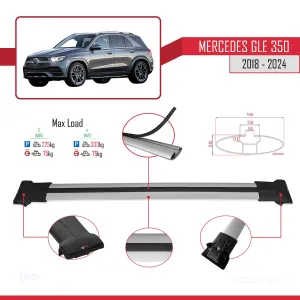 Mercedes GLE (V167) 2018 ve Sonrası ile uyumlu FLY Model Ara Atkı Tavan Barı GRİ 3 ADET thumb 4