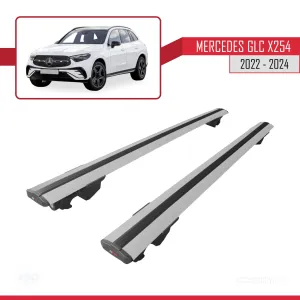 Mercedes GLC (X254) 2022 ve Sonrası ile uyumlu HOOK Model Anahtar Kilitli Ara Atkı Tavan Barı GRİ thumb 4
