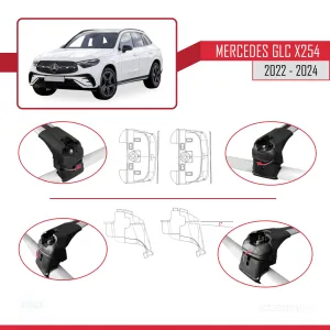 Mercedes GLC (X254) 2022 ve Sonrası ile uyumlu ACE-2 Ara Atkı Tavan Barı GRİ thumb 5