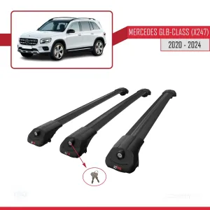 Mercedes GLB-Class (X247) 2020 ve Sonrası ile uyumlu ACE-1 Ara Atkı Tavan Barı SİYAH 3 ADET BAR thumb 4