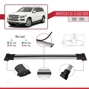 Mercedes GL Class (X166) 2012-2015 Arası ile Uyumlu FLY Model Ara Atkı Tavan Barı GRİ 3 ADET BAR thumb 4