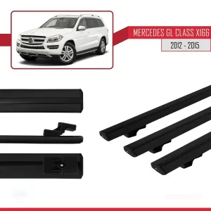 Mercedes GL Class (X166) 2012-2015 Arası ile uyumlu Basic Model Ara Atkı Tavan Barı SİYAH 3 ADET thumb 3
