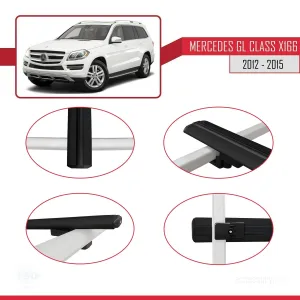 Mercedes GL Class (X166) 2012-2015 Arası ile uyumlu Basic Model Ara Atkı Tavan Barı SİYAH 3 ADET thumb 4