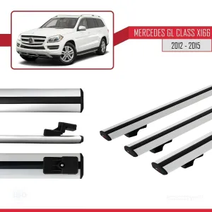 Mercedes GL Class (X166) 2012-2015 Arası ile uyumlu Basic Model Ara Atkı Tavan Barı GRİ 3 ADET thumb 3