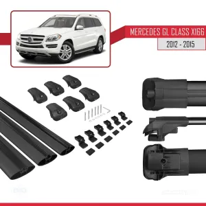 Mercedes GL Class (X166) 2012-2015 Arası ile uyumlu ACE-1 Ara Atkı Tavan Barı SİYAH 3 ADET BAR thumb 5