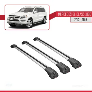 Mercedes GL Class (X166) 2012-2015 Arası ile uyumlu ACE-1 Ara Atkı Tavan Barı GRİ 3 ADET BAR thumb 3