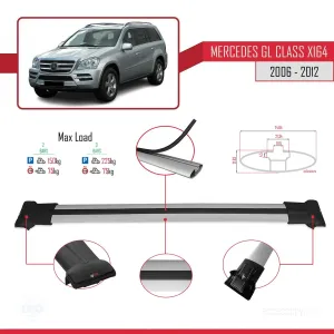 Mercedes GL Class (X164) 2006-2012 Arası ile uyumlu FLY Model Ara Atkı Tavan Barı GRİ thumb 4