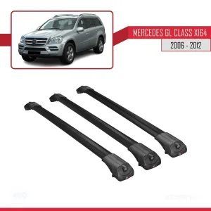 Mercedes GL Class (X164) 2006-2012 Arası ile uyumlu ACE-1 Ara Atkı Tavan Barı SİYAH 3 ADET BAR thumb 3