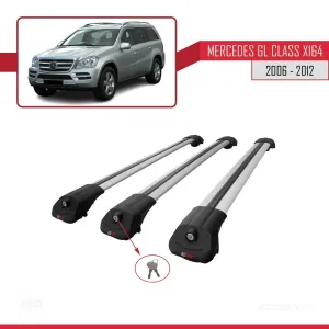 Mercedes GL Class (X164) 2006-2012 Arası ile uyumlu ACE-1 Ara Atkı Tavan Barı GRİ 3 ADET BAR thumb 4
