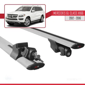 Mercedes GL (X166) 2012-2016 Arası ile uyumlu HOOK Model Anahtar Kilitli Ara Atkı Tavan Barı GRİ thumb 5