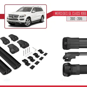 Mercedes GL (X166) 2012-2015 Arası ile uyumlu ACE-1 Ara Atkı Tavan Barı SİYAH thumb 5