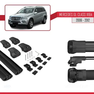 Mercedes GL (X164) 2006-2012 Arası ile uyumlu ACE-1 Ara Atkı Tavan Barı SİYAH thumb 5