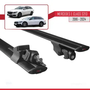 Mercedes E-Class S213 2016 ve Sonrası ile uyumlu HOOK Model Anahtar Kilitli Ara Atkı Tavan Barı SİYAH thumb 5
