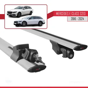 Mercedes E-Class S213 2016 ve Sonrası ile uyumlu HOOK Model Anahtar Kilitli Ara Atkı Tavan Barı GRİ thumb 5