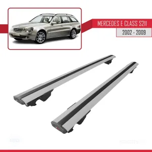 Mercedes E Class (W211) SW 2002-2009 Arası ile uyumlu HOOK Model Anahtar Kilitli Ara Atkı Tavan Barı GRİ thumb 4