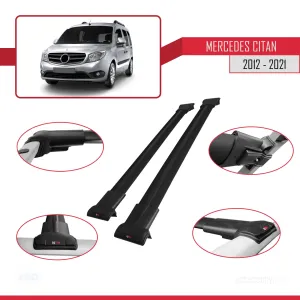 Mercedes Citan 2012-2021 (W415) ile uyumlu ACE-1 Ara Atkı Tavan Barı SİYAH thumb 4