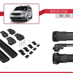 Mercedes Citan 2012-2021 (W415) ile uyumlu ACE-1 Ara Atkı Tavan Barı SİYAH thumb 5