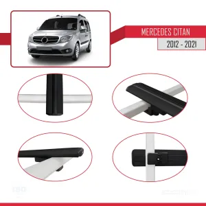 Mercedes Citan 2012-2021 (W415) Arası ile uyumlu Basic Model Ara Atkı Tavan Barı SİYAH 3 ADET thumb 4