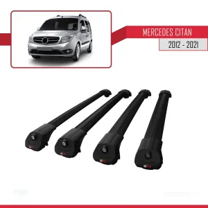 Mercedes Citan 2012-2021 (W415) Arası ile uyumlu ACE-1 Ara Atkı Tavan Barı SİYAH 4 ADET BAR thumb 4