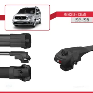 Mercedes Citan 2012-2021 (W415) Arası ile uyumlu ACE-1 Ara Atkı Tavan Barı SİYAH 4 ADET BAR thumb 5