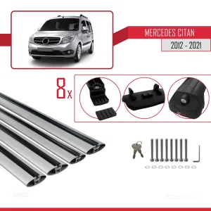 Mercedes Citan 2012-2021 (W415) Arası ile uyumlu ACE-1 Ara Atkı Tavan Barı GRİ 4 ADET BAR thumb 5
