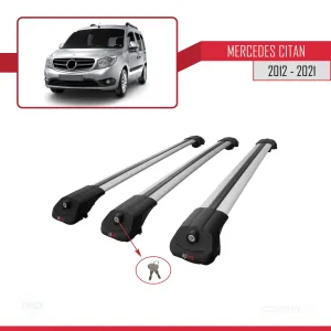 Mercedes Citan 2012-2021 (W415) Arası ile uyumlu ACE-1 Ara Atkı Tavan Barı GRİ 3 ADET BAR thumb 4