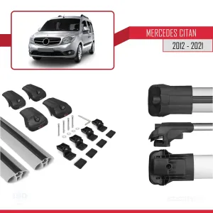 Mercedes Citan 2012-2021 (W415) Arası ile uyumlu ACE-1 Ara Atkı Tavan Barı GRİ thumb 5
