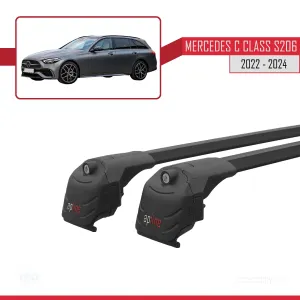 Mercedes C Class (S206) 2022 ve Sonrası ile uyumlu ACE-2 Ara Atkı Tavan Barı SİYAH thumb 4