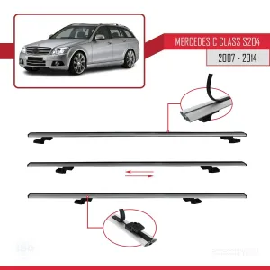 Mercedes C Class (S204) 2007-2014 Arası ile uyumlu Basic Model Ara Atkı Tavan Barı GRİ 3 ADET thumb 5