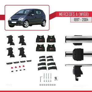 Mercedes A (W168) 1997-2004 Arası ile uyumlu ACE-4 Ara Atkı Tavan Barı GRİ thumb 4