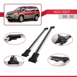 Mazda Tribute 2000-2007 Arası ile Uyumlu FLY Model Ara Atkı Tavan Barı GRİ thumb 5