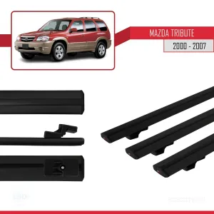 Mazda Tribute 2000-2007 Arası ile Uyumlu Basic Model Ara Atkı Tavan Barı SİYAH 3 ADET thumb 3