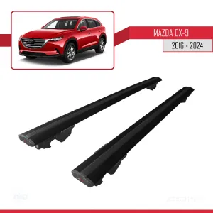 Mazda CX-9 2016 ve Sonrası ile uyumlu HOOK Model Anahtar Kilitli Ara Atkı Tavan Barı SİYAH thumb 4