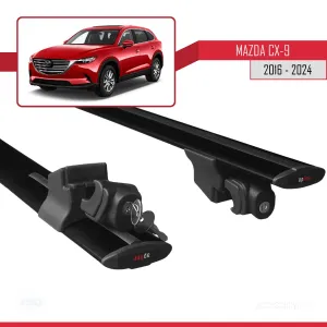Mazda CX-9 2016 ve Sonrası ile uyumlu HOOK Model Anahtar Kilitli Ara Atkı Tavan Barı SİYAH thumb 5