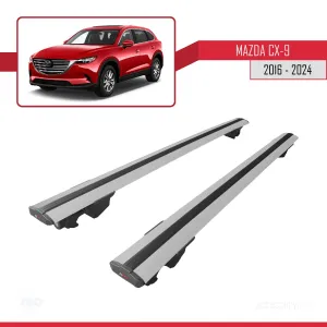 Mazda CX-9 2016 ve Sonrası ile uyumlu HOOK Model Anahtar Kilitli Ara Atkı Tavan Barı GRİ thumb 4