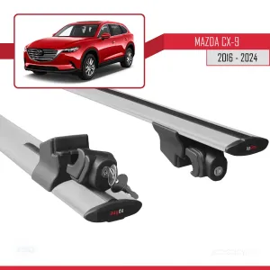 Mazda CX-9 2016 ve Sonrası ile uyumlu HOOK Model Anahtar Kilitli Ara Atkı Tavan Barı GRİ thumb 5