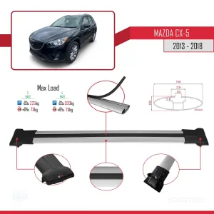 Mazda CX-5 2013-2018 Arası ile Uyumlu FLY Model Ara Atkı Tavan Barı GRİ 3 ADET BAR thumb 4