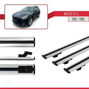 Mazda CX-5 2013-2018 Arası ile uyumlu Basic Model Ara Atkı Tavan Barı GRİ 3 ADET thumb 3
