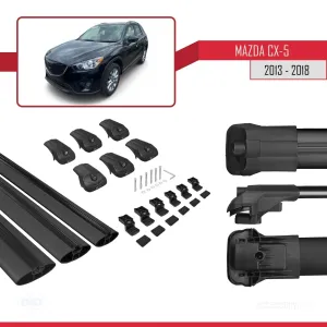 Mazda CX-5 2013-2018 Arası ile uyumlu ACE-1 Ara Atkı Tavan Barı SİYAH 3 ADET BAR thumb 5