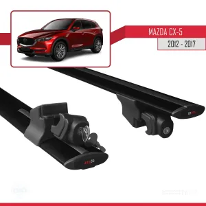 Mazda CX-5 2012-2017 Arası ile uyumlu HOOK Model Anahtar Kilitli Ara Atkı Tavan Barı SİYAH thumb 5