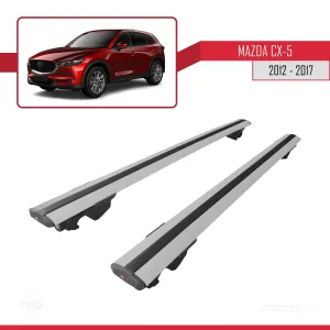 Mazda CX-5 2012-2017 Arası ile uyumlu HOOK Model Anahtar Kilitli Ara Atkı Tavan Barı GRİ thumb 4