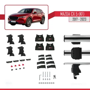 Mazda Cx-5 (KF) 2017 ve Sonrası ile uyumlu ACE-4 Ara Atkı Tavan Barı GRİ thumb 4