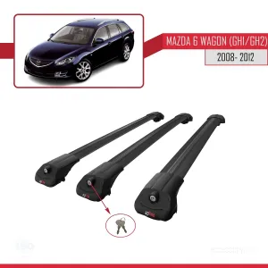 Mazda 6 Wagon (GH1/GH2) 2008-2012 Arası ile uyumlu ACE-1 Ara Atkı Tavan Barı SİYAH 3 ADET BAR thumb 4